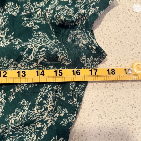 Urban Outfitters Lindsey Floral Open Back Toile Green Midi Dress Medium Coquette - Picture 9 of 9